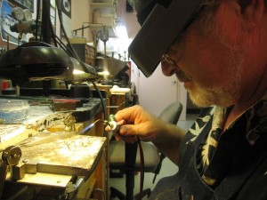 Stephen working on a custom jewelry design