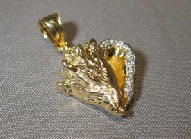 14k Gold Diamond Conch Shell