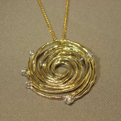 Small Gold Hurricane Diamond Pendant