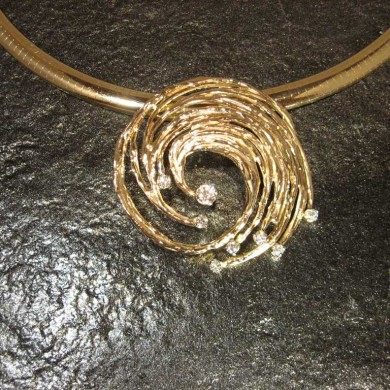 Award Winning Custom Gold Jewelry Designs - Hurricane Pendant