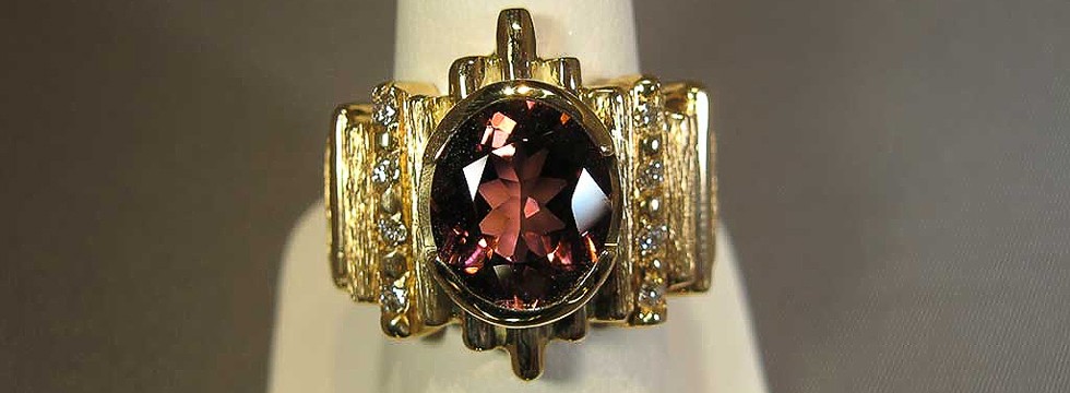 Gold Ring Design with Gemstone